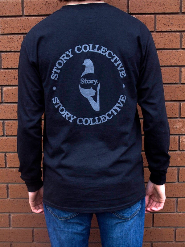 Story Collective Circle Long Sleeve Tee Black - Skatewarehouse.co.uk