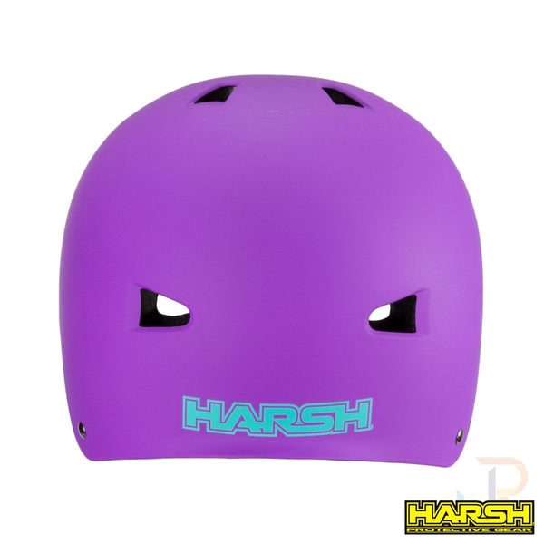 Harsh ABS Helmet - Purple with Teal Straps