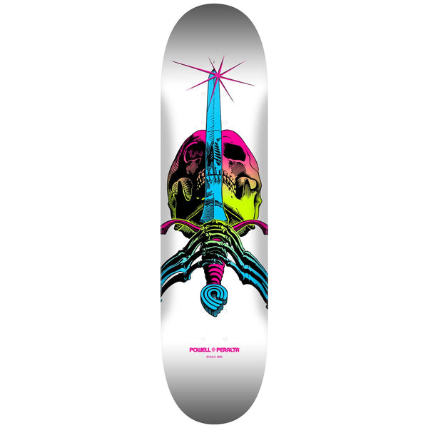 Powell Peralta Skull & Sword • Lime Fade / White Skateboard Deck - 9.0