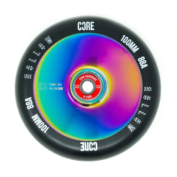 CORE Hollow Stunt Scooter 100mm - NeoChrome / Black Scooter Wheels