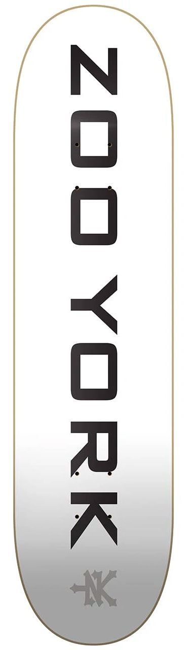 Zoo York 0G 95 Logo Block White / Black / Grey Skateboard Deck - 7.75