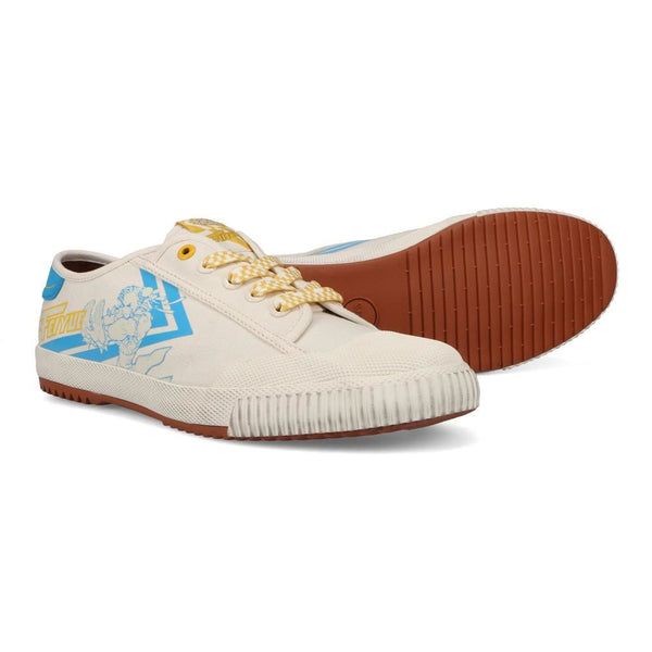 Feiyue x Street Fighter FE LO 1920 Chun-Li - Ivory / Blue / Multi - Skatewarehouse.co.uk