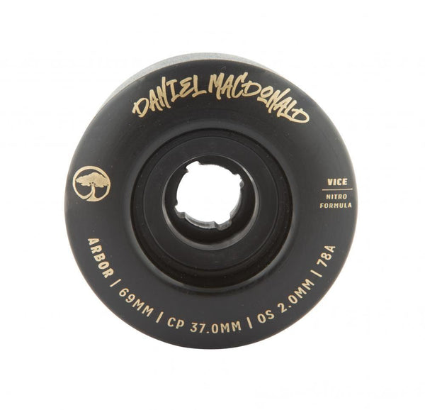 Arbor Signature Skateboard Wheels Vice Daniel MacDonald 78a - Black - Skatewarehouse.co.uk