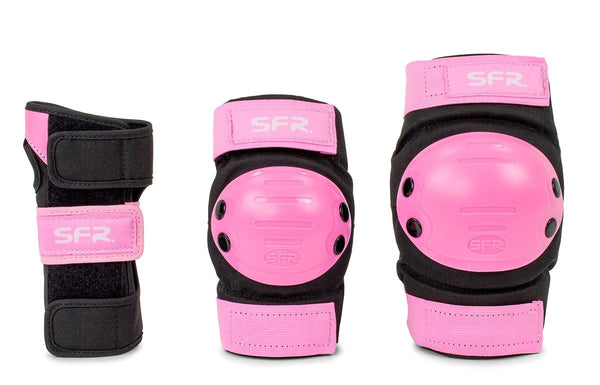SFR Youth Ramp Triple Pad Set - Black / Pink - Skatewarehouse.co.uk