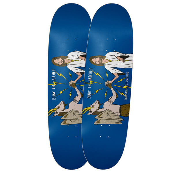 Toy Machine x Thrasher 'Bury The Hatchet' (Egg Shape) Skateboard Deck - 8.88