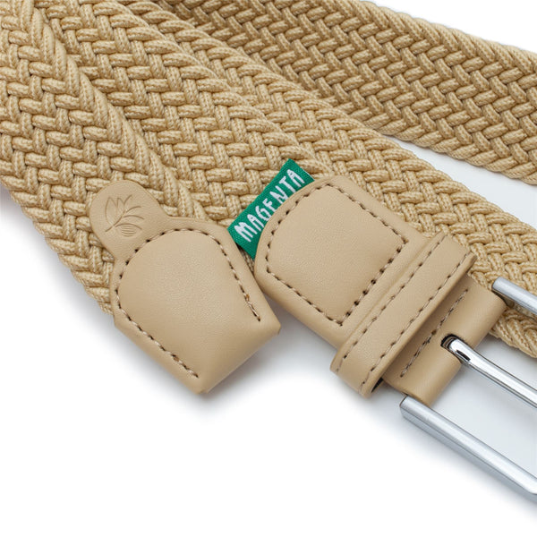 Magenta Braided Belt Natural