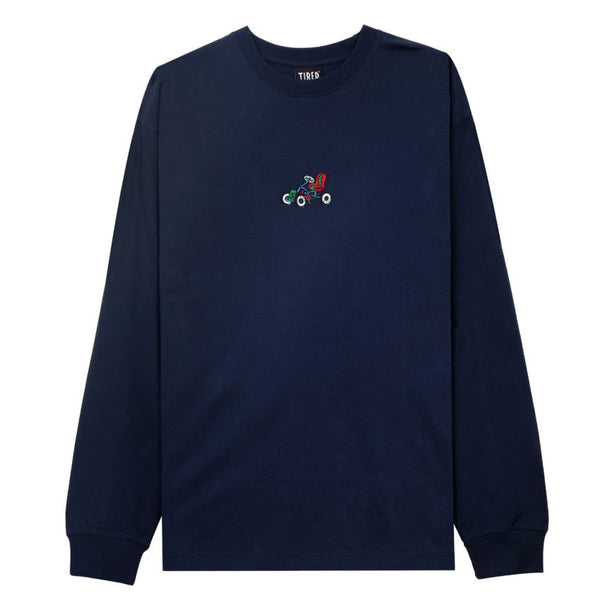 Tired Semi Tired Long Sleeve T-Shirt Navy - S