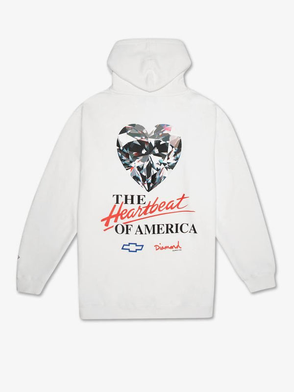 Diamond Heartbeat Hoodies White - Skatewarehouse.co.uk