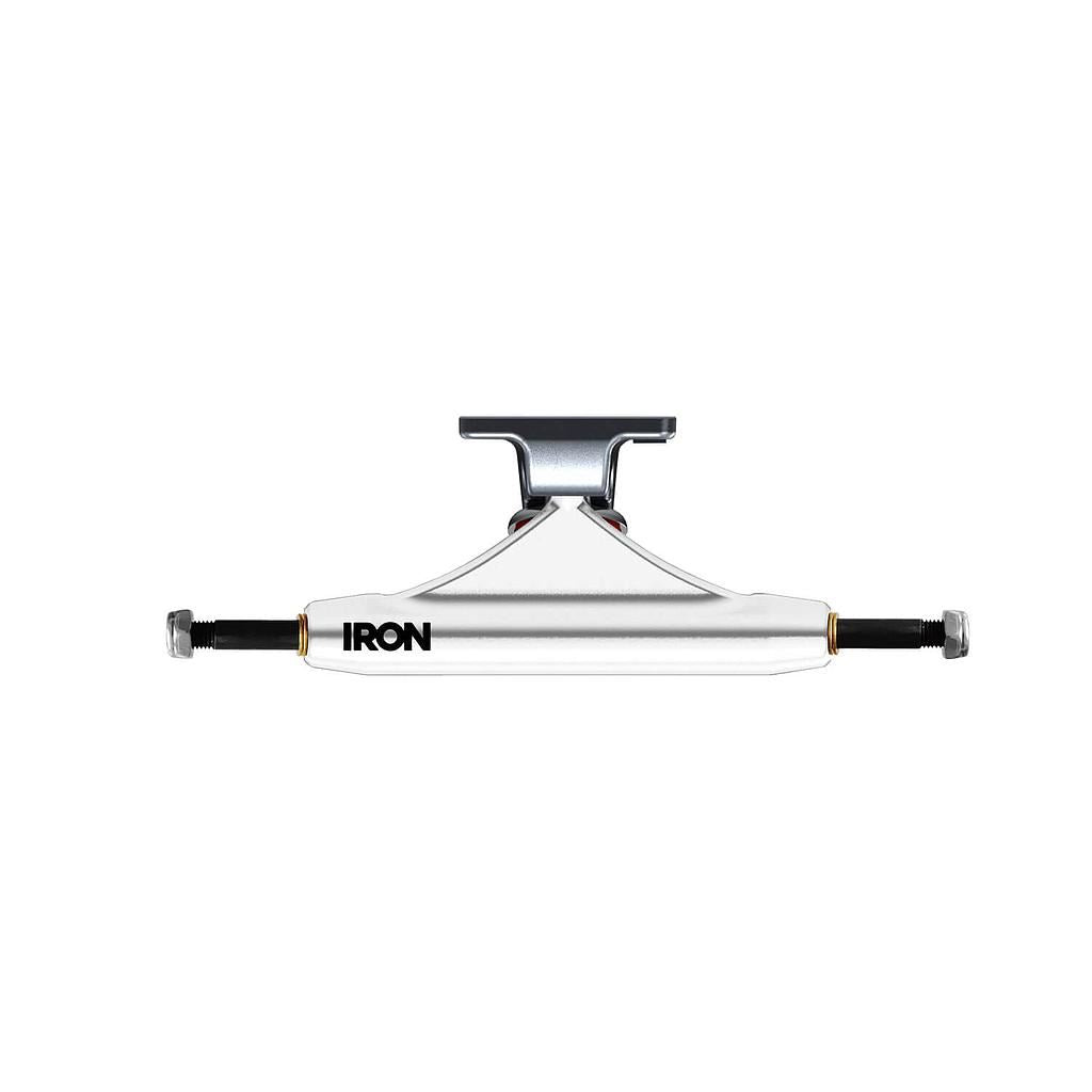 Iron 129mm High White Skateboard Trucks (Pair)