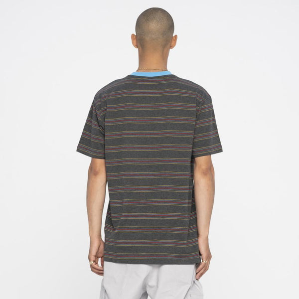 Santa Cruz Custom T-Shirt Classic Strip Stripe T-Shirt - Washed Black Stripe - Skatewarehouse.co.uk