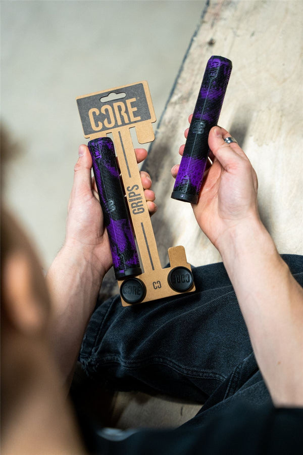 CORE Skinny Boy Handlebar Grips Soft 170mm – Purple/Black - Skatewarehouse.co.uk