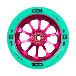 CORE CD1 Spoked Stunt Scooter Wheel 110mm - Teal/Pink - Skatewarehouse.co.uk