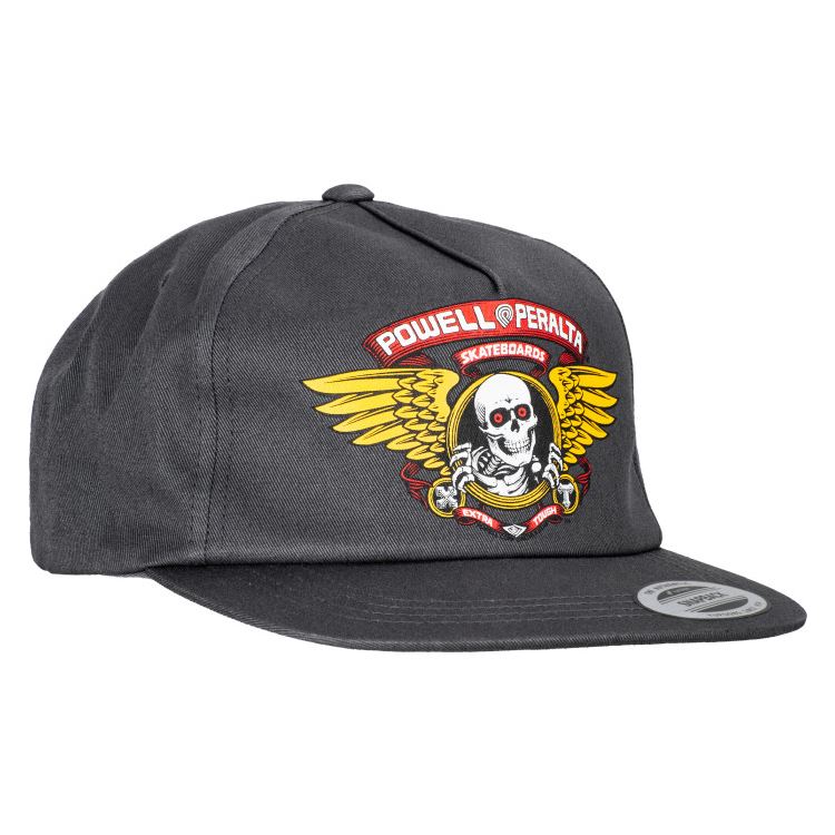 Powell-Peralta Winged Ripper Snapback Charcoal - Skatewarehouse.co.uk