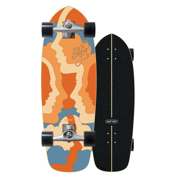 Carver GrlSwirl Silhouette Surfskate Cruiser Skateboard CX - 9.75