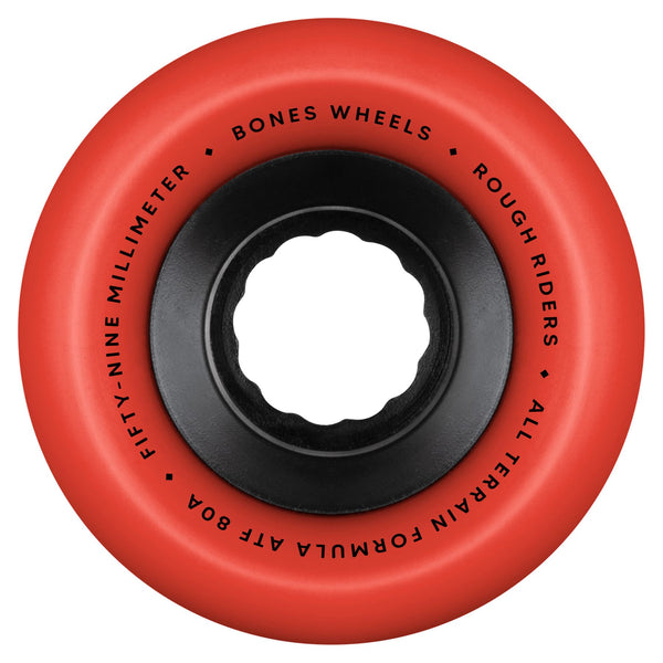 BONES All Terrain Formula Rough Riders • ATF • • 80A • Red (Spring '26) Skateboard Wheels - 59mm