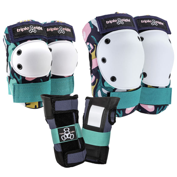 Triple Eight Saver Series Tripple Pad Set - Floral - Skatewarehouse.co.uk
