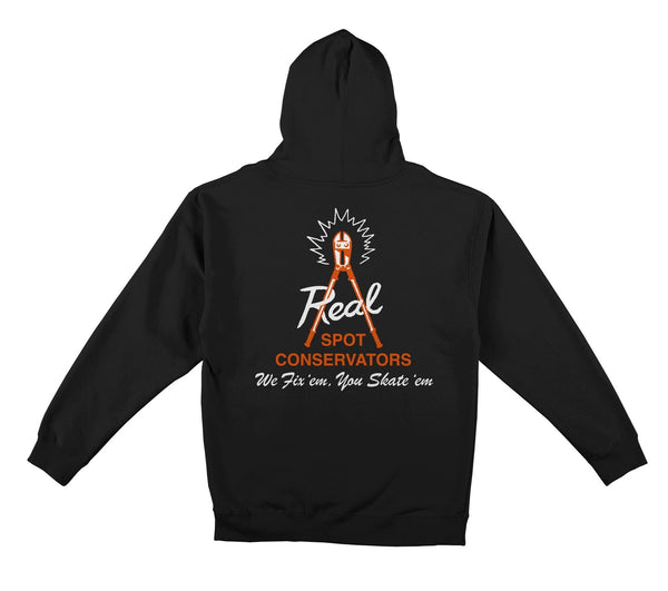 Real Spot Conservators Hoodie (Black w / White) - XL