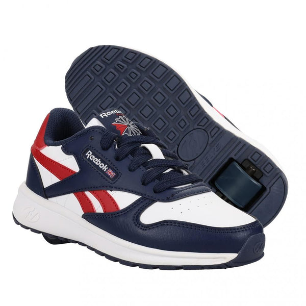 Heelys X Reebok Classic Leather - White / Navy - Skatewarehouse.co.uk