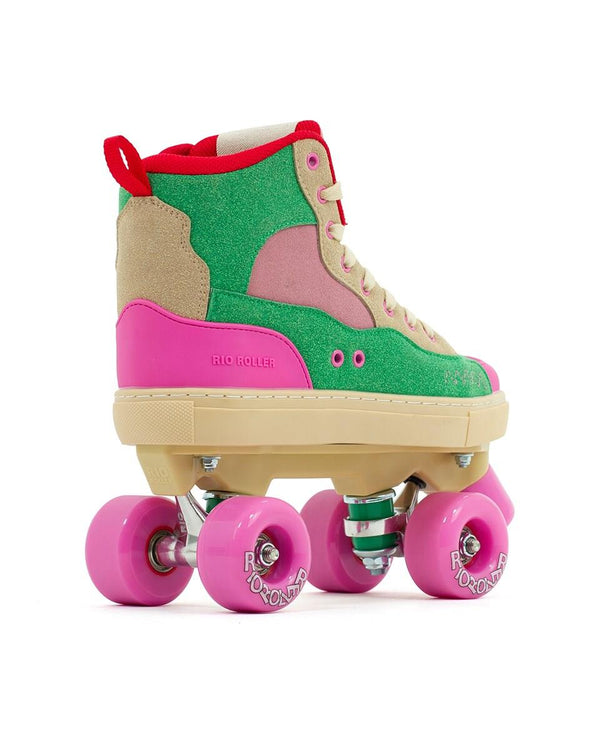 Rio Roller Beats Quad Skates - Pink / Green