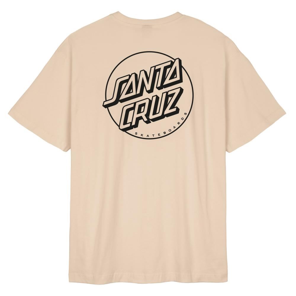 Santa Cruz All Gender T-Shirt Opus Dot Stripe AG - Oat - Skatewarehouse.co.uk