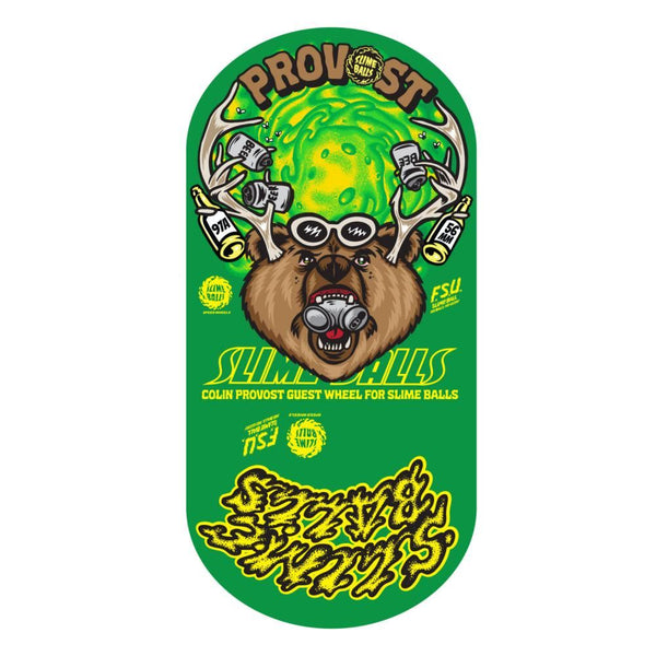 Slime Balls Skateboard Wheels Collin Provost Beer Guest - Green - Skatewarehouse.co.uk