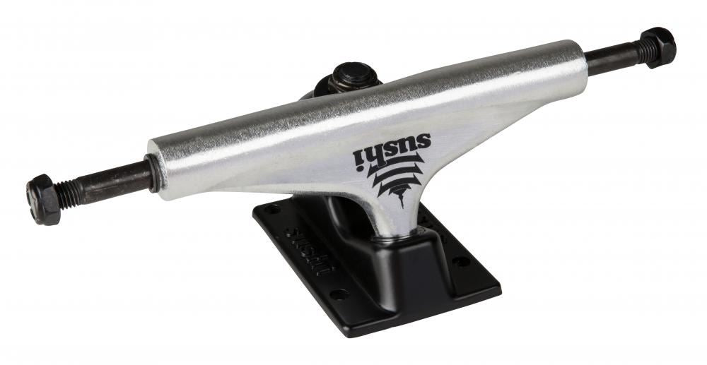 Sushi Pagoda 5.25 Silver/Black Skateboard Trucks - 5.25" - Skatewarehouse.co.uk