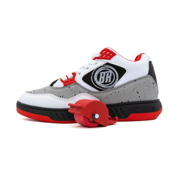 Breezy Rollers Shoes With Wheels - Jump - White / Grey / Red - Skatewarehouse.co.uk