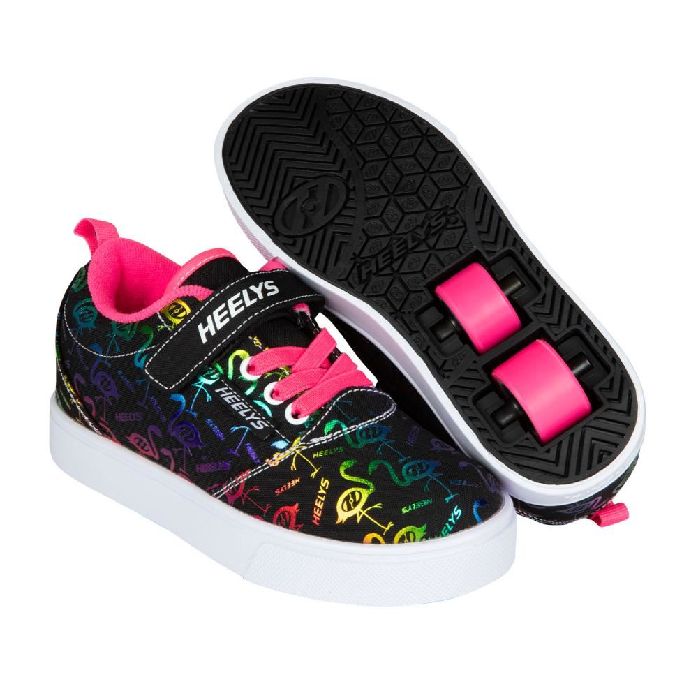 Heelys X2 Pro 20 X2  - Black / Pink / Rainbow - Skatewarehouse.co.uk