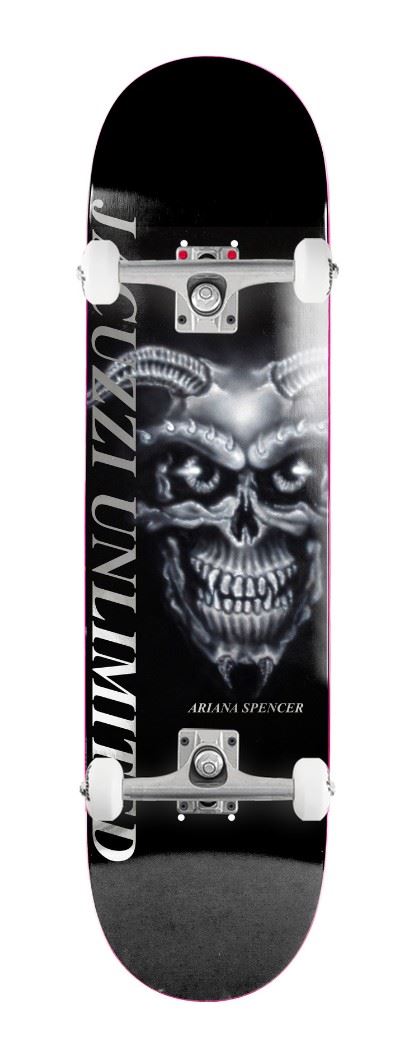 Jacuzzi Unlimited Ariana Spencer Demon EX7 Black x Venom Custom Complete Skateboard - 8.25