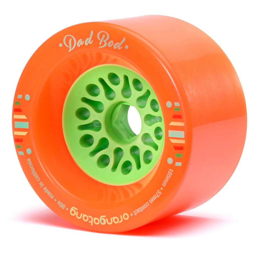 Orangatang "Dad Bod" inc Jehu V2 Bearings - Orange 80a (Set 4) Skateboard Wheels - 100mm