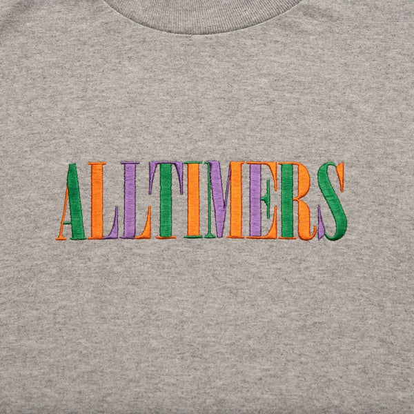 Alltimers Midtown Long Sleeve Embroidered Tee Heather Grey - Skatewarehouse.co.uk