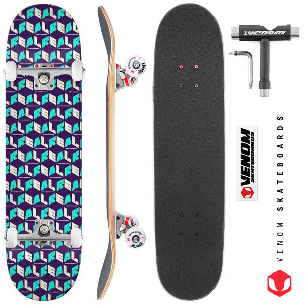 Real PP City Blocks Purple Custom Complete Skateboard - 7.75