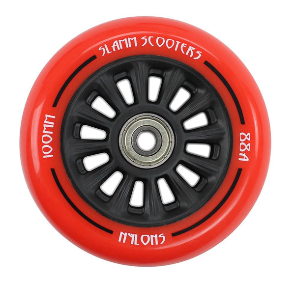 Slamm Scooter 100mm Nylon Core Scooter Wheels - Red - Skatewarehouse.co.uk