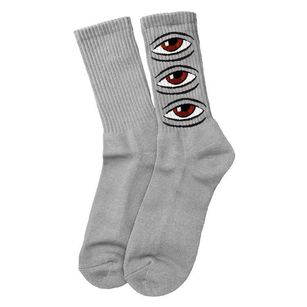 Toy Machine Eye Stack Stock Grey Socks