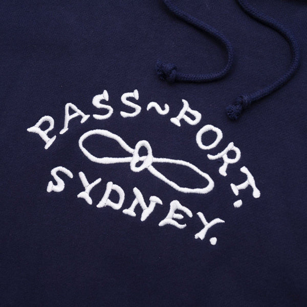 Pass~Port Moniker Organic Hoodie (Navy) - M