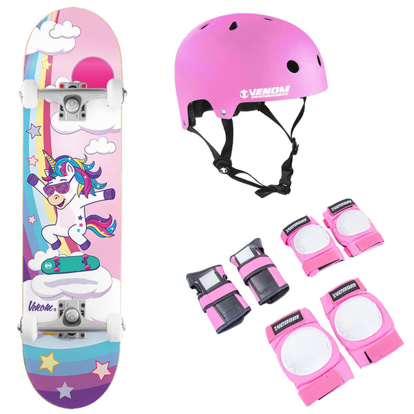 Venom Unicorn Flip Kids Mini Junior Complete Skateboard Bundle - 7.25" - Skatewarehouse.co.uk