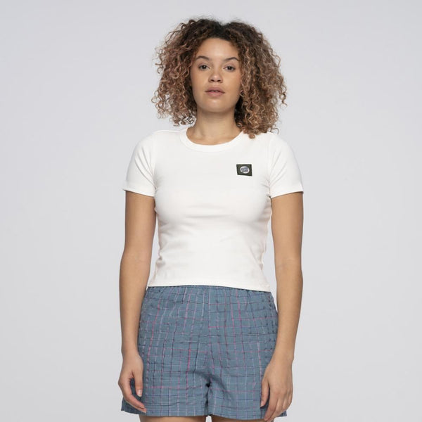 Santa Cruz Womens T-Shirt Other Dot Label T-Shirt - Off White - Skatewarehouse.co.uk