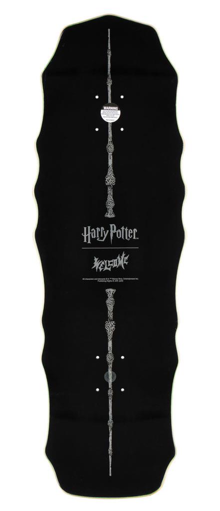 Welcome x Harry Potter Thestral on Widow (Black/Gold Foil) Skateboard Deck - 10.0