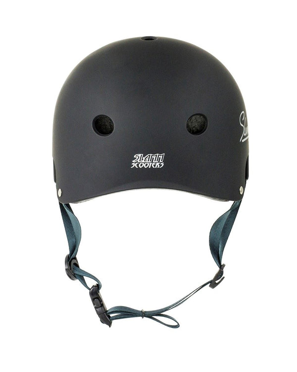 Slamm Logo Kids Stunt Scooter Helmet - Black - Skatewarehouse.co.uk