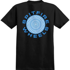 Spitfire T-Shirt Classic 87' Swirl Fill - Black / Blue / White Print - Skatewarehouse.co.uk
