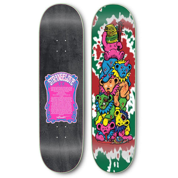 StrangeLove Holiday Bears (Green Tie Dye) Screen Printed x (WB: ) Sean Cliver Skateboard Deck - 8.5