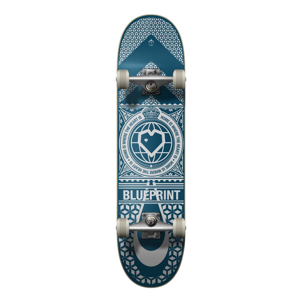 Blueprint Home Heart Navy / White Complete Skateboard - 8.0"