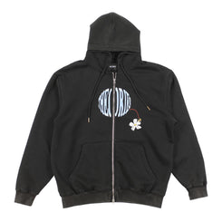 Theories Pollinate Zip-Up Hooded Sweatshirt Black