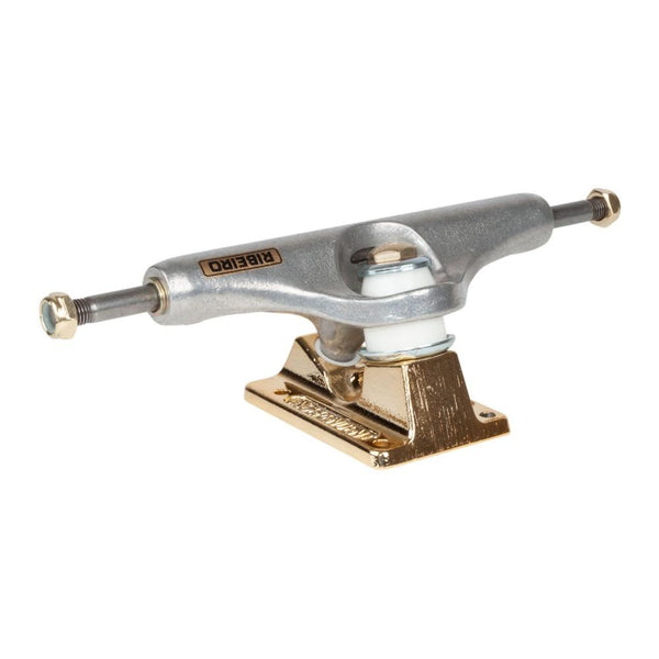 Indy Stage 11 Skateboard Trucks Carlos Ribeiro 139 Mid Silver / Gold - 139 - Skatewarehouse.co.uk