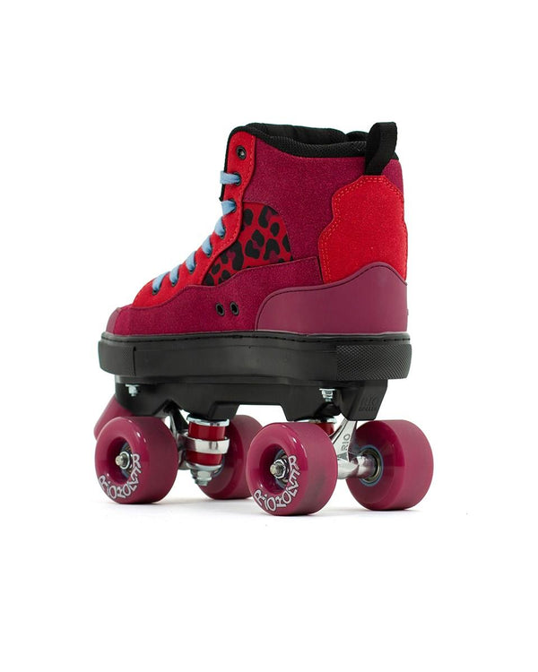 Rio Roller Beats Quad Skates - Red / Leopard