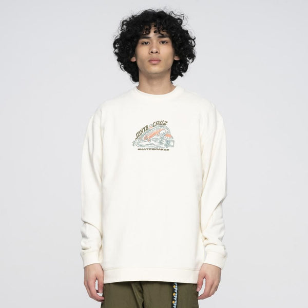 Santa Cruz Crew Retreat Crew - Unbleached Cotton - Skatewarehouse.co.uk