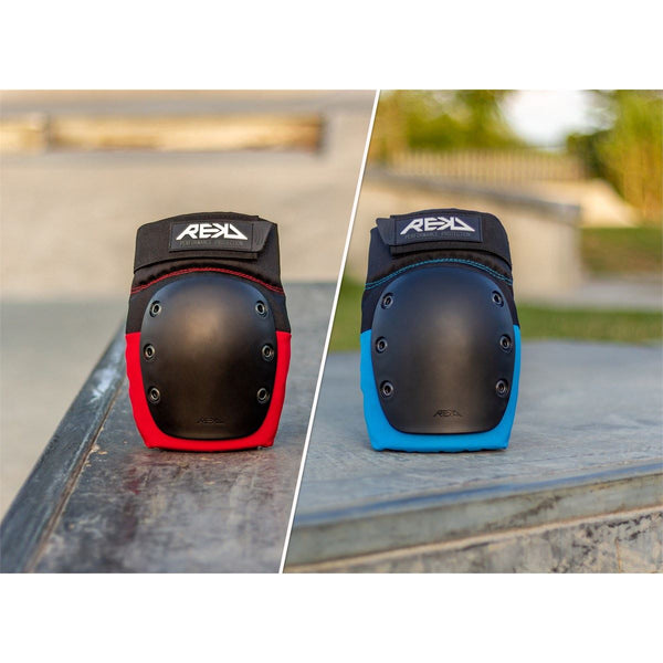 REKD Skateboard Skate Scooter BMX Ramp Knee Pads - Black / Red - Skatewarehouse.co.uk