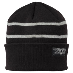 Stock Eagle Label Stripe Cuff Beanie (Black/Grey) - O/S