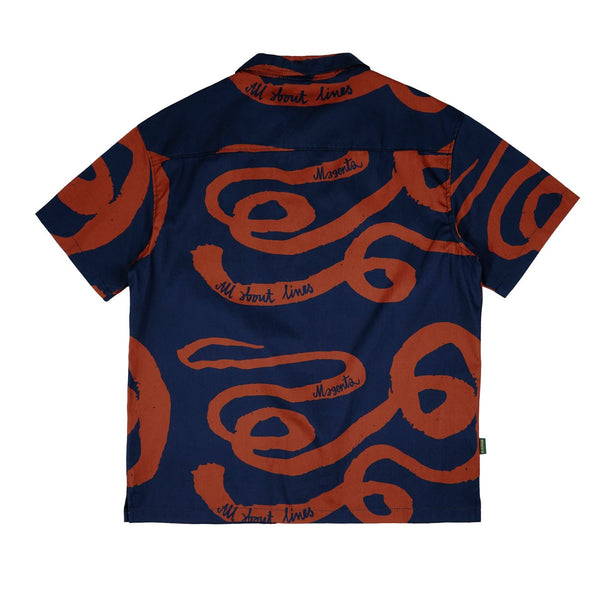 Magenta Lines Shirt - Navy Blue - L