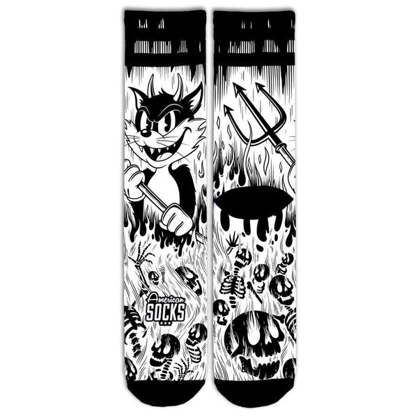 American Socks Evil Cat - Mid High Socks